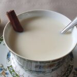 meringue milk in a ceramic glass