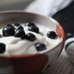 natural yogurt with blueberries